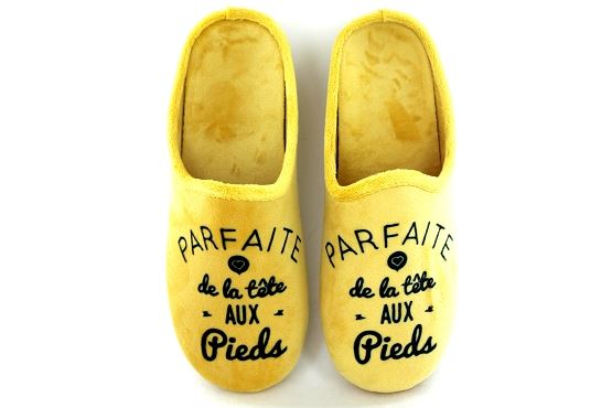 La maison de l espadrille pantoufles 100.6.f.12 parfaite tissu jaune5744001_1