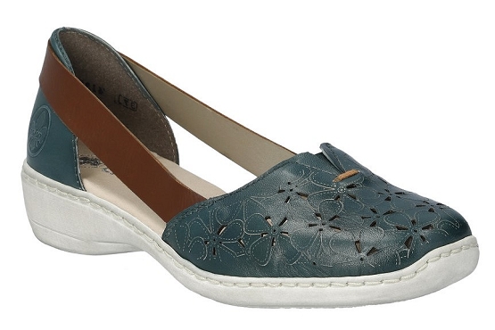 Rieker ballerines 41356.13 cuir petrole5767301_1