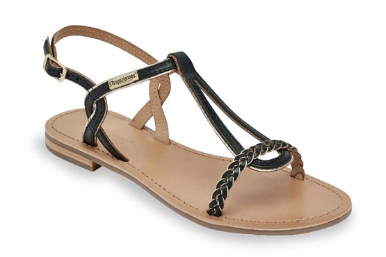 Les tropeziennes sandales nu pieds happy c0330085 cuir noir5785601_1