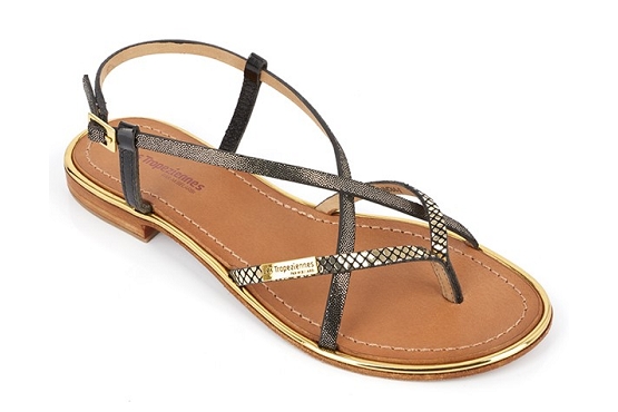 Les tropeziennes sandales nu pieds monaco c009111 cuir noir5786501_1