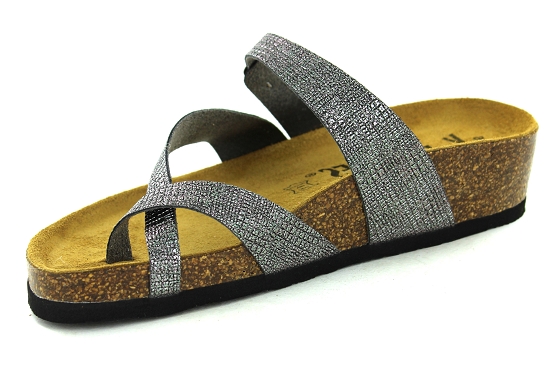Kdaques sandales nu pieds galera cuir plomb5787601_2