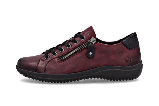 Remonte baskets sneakers d1e03.35 cuir vino5947001_3
