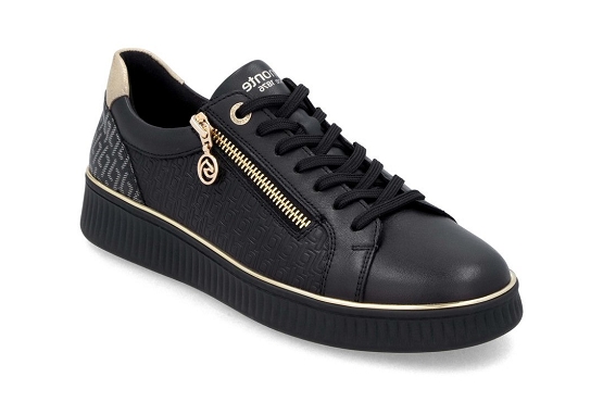 Remonte baskets sneakers d2e00.03 cuir noir5947301_1