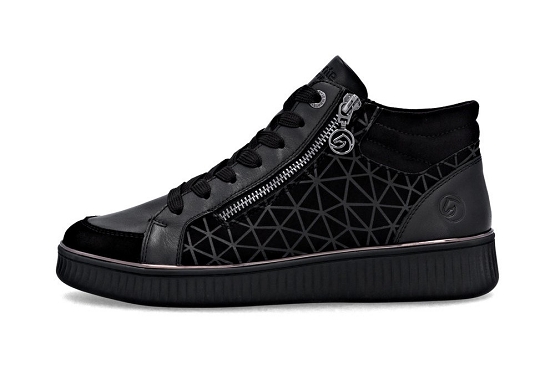 Remonte baskets sneakers d2e70.00 cuir noir5947401_2