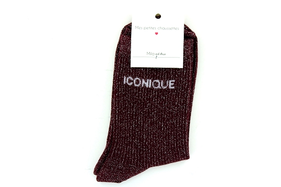 Mile mila chaussettes socks.iconique bordeaux6011601_2