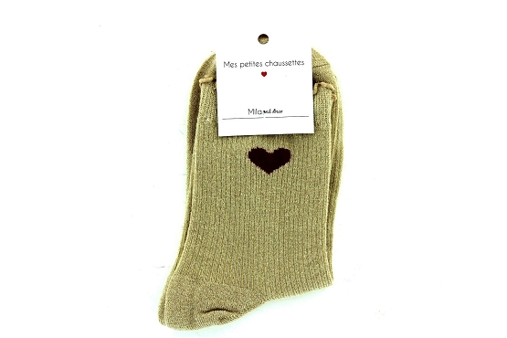 Mile mila chaussettes socks.coeur beige6012101_2
