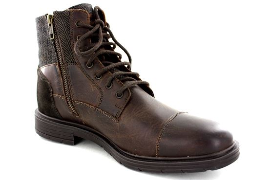 Geox bottines boots outlet u047sb cuir marron8033401_3